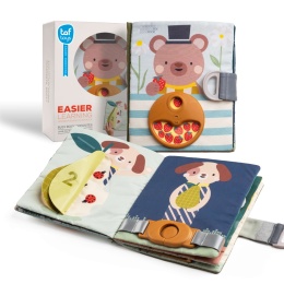 Taf Toys Fantasy Busy Book – Książeczka edukacyjna Przeciwieństwa 18m+ z zamkami, klamerkami i zabawami sensorycznymi