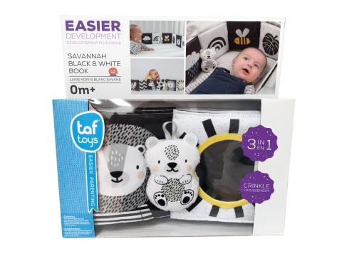 Taf Toys Książeczka Kontrastowa Sensoryczna Czarno-biała – Savannah z Lwiątkiem Libby Taf Toys Książeczka Kontrastowa Sensoryczna Czarno-biała – Savannah z Lwiątkiem Libby