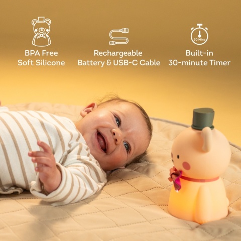 Taf Toys Lampka Nocna Mały Miś – silikonowa, łagodna lampka dla niemowląt Taf Toys Lampka Nocna Mały Miś – silikonowa, łagodna lampka dla niemowląt