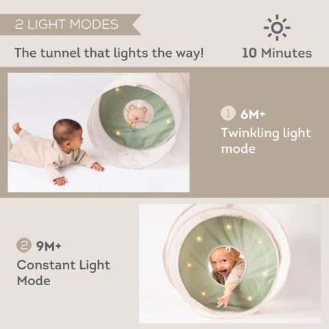 Taf Toys Świecący Tunel Glow & Go z Misiem – sensoryczna zabawka do raczkowania i leżenia na brzuszku od 6 mc Taf Toys Świecący Tunel Glow & Go z Misiem – sensoryczna zabawka do raczkowania i leżenia na brzuszku od 6 mc