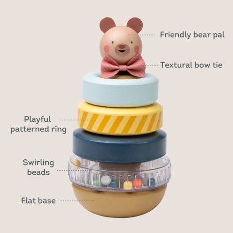 Taf Toys Wieża Sensoryczna – Miś do Układania Taf Toys Wieża Sensoryczna – Miś do Układania