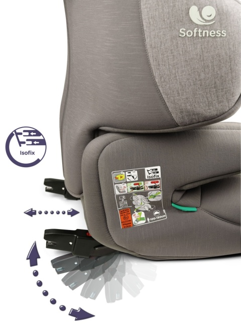 Fotelik Samochodowy Renolux Renofix 2 Capuccino Softness® - Isofix R129 (100-150 cm)