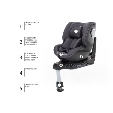 VOYAGER 2 fotelik samochodowy 0-18 kg Night Black VOYAGER 2 fotelik samochodowy 0-18 kg Night Black