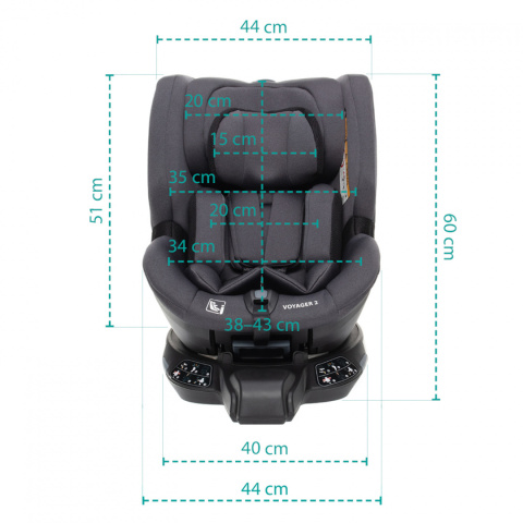 VOYAGER 2 fotelik samochodowy 0-18 kg Night Black VOYAGER 2 fotelik samochodowy 0-18 kg Night Black
