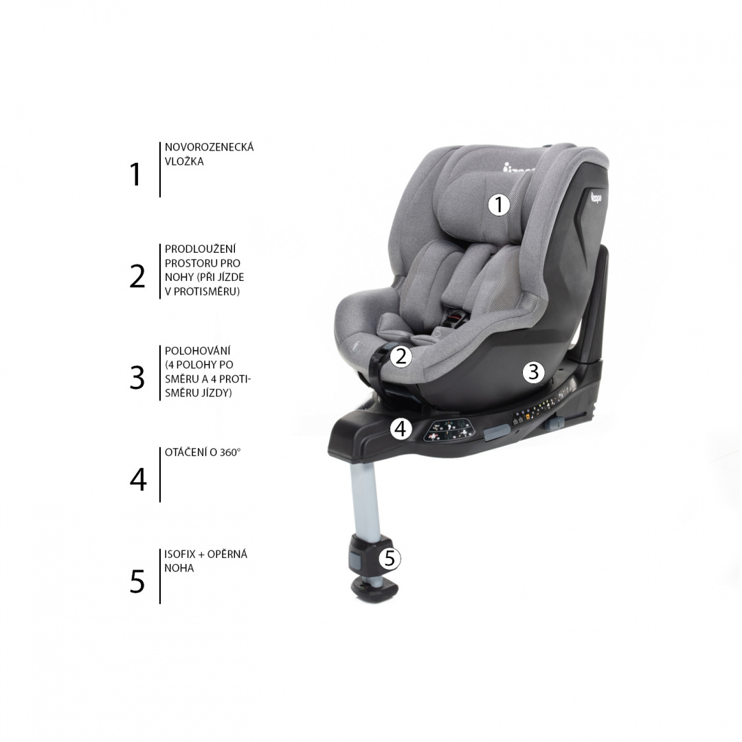 VOYAGER 2 fotelik samochodowy 0-18 kg Silver grey VOYAGER 2 fotelik samochodowy 0-18 kg Silver grey