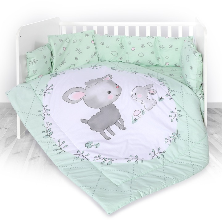 Zestaw Pościeli 3cz. 100x135cm Lamb Green Zestaw Pościeli 3cz. 100x135cm Lamb Green